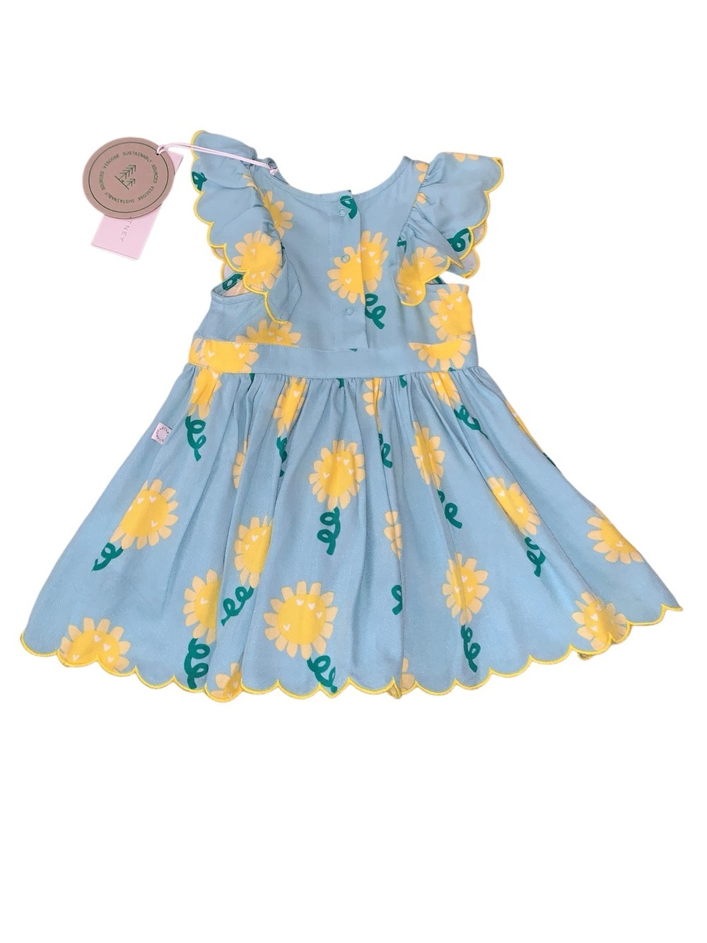 🌻 Stella McCartney Kids NWT Sunflower Scallop Dress - 9M - Picture 2 of 10
